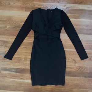 Long Sleeve Zip Up Body con Dress
